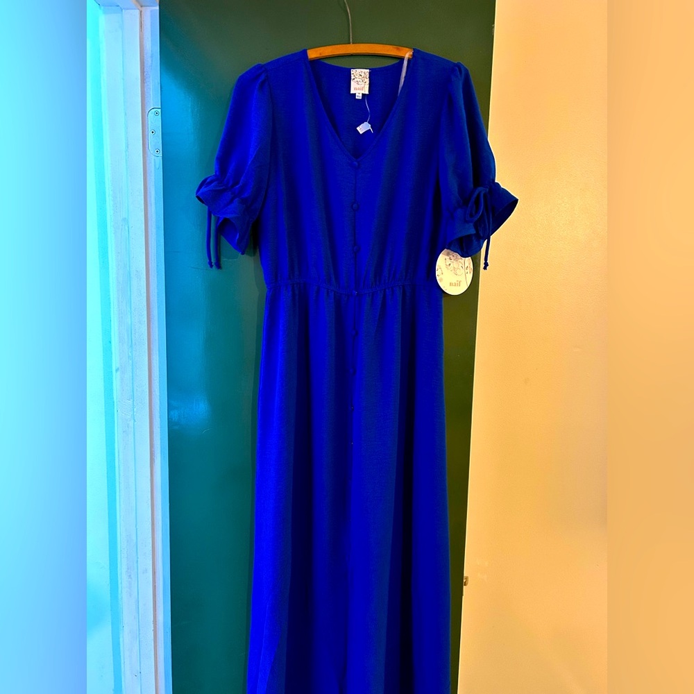 Cobalt blue midi dress